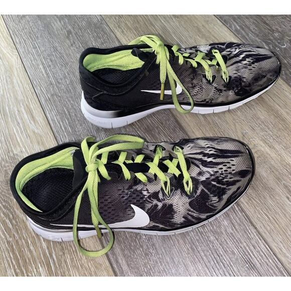 Nike Free 5.0 TR Fit 5 Women’s US Size 6.5 Running Shoes Black Volt 704695-014 - Picture 2 of 12